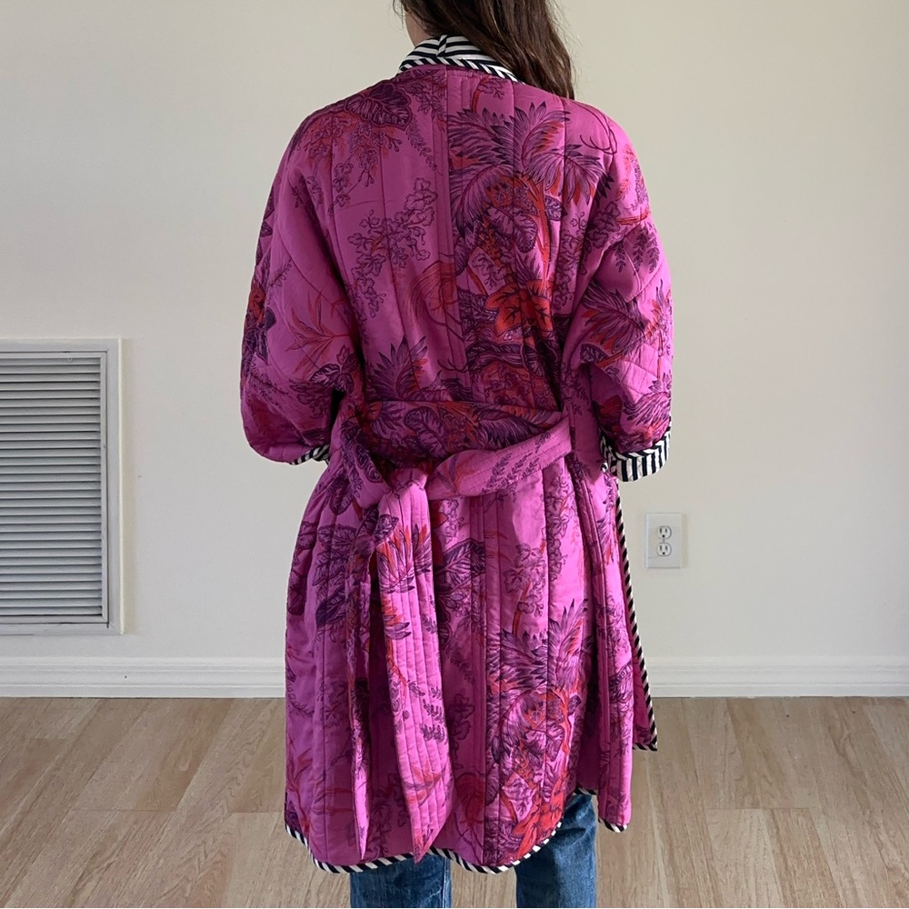 Anthropologie Mixed Pattern Robe - Picture 3 of 7